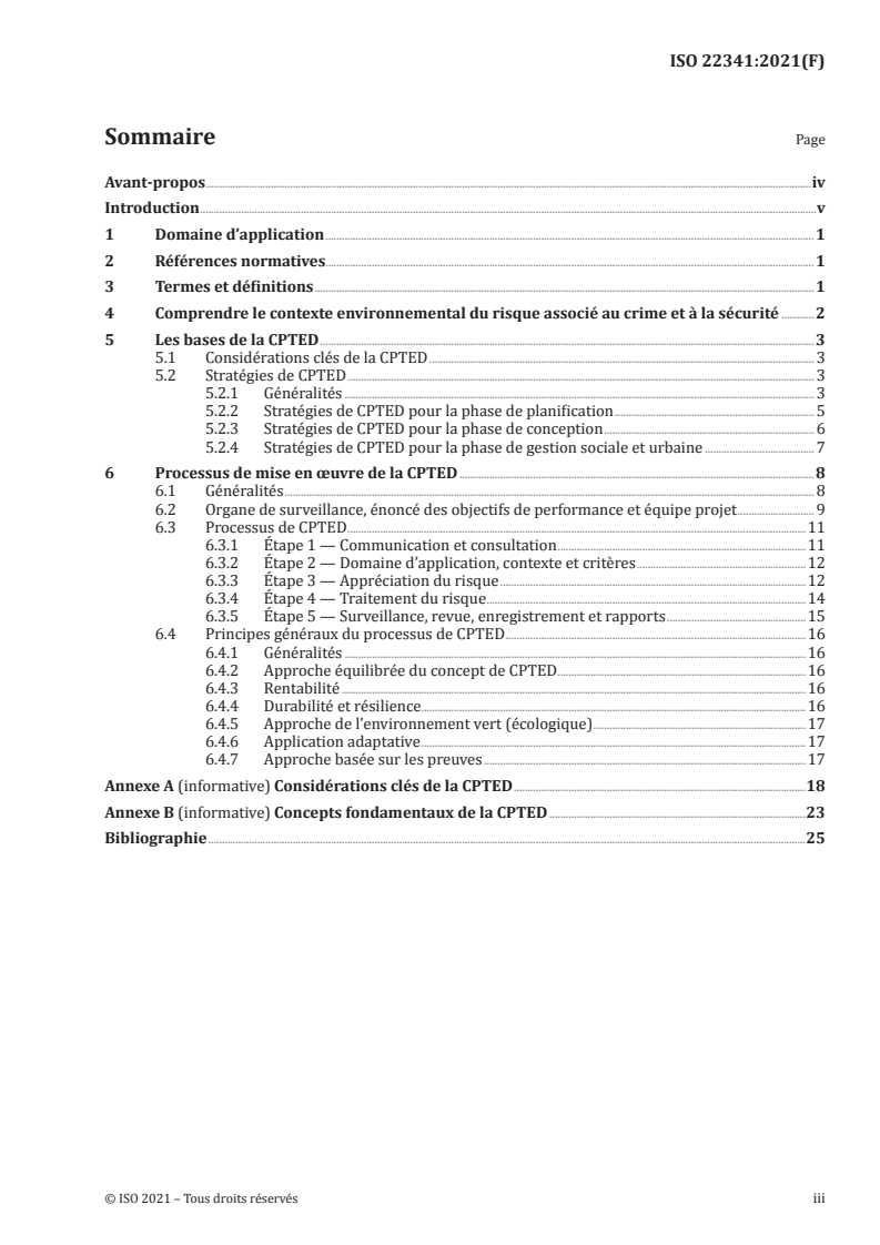 ISO 22341:2021 ISO 22341:2021 - Sécurité et résilience — Sécurité préventive — Lignes directrices pour la prévention de la criminalité par la conception environnementale/5/2021 - Page 3 preview