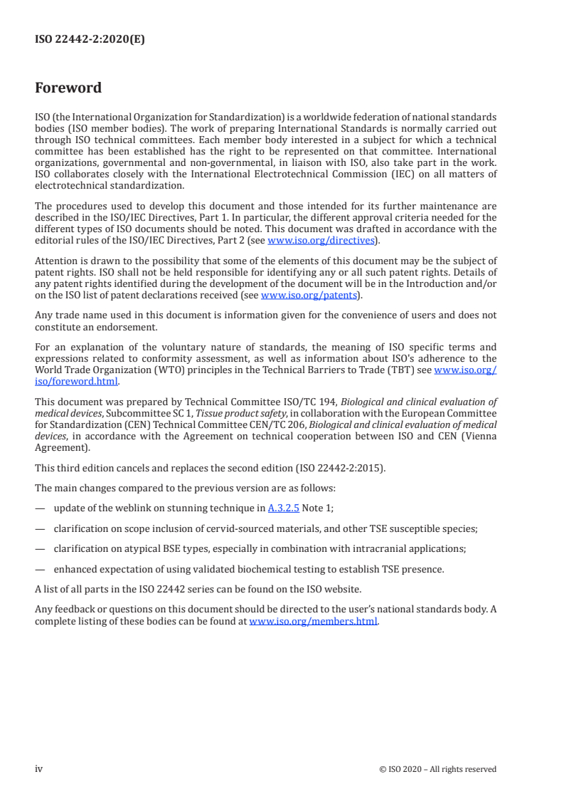 ISO 22442-2:2020 ISO 22442-2:2020 - Medical devices utilizing animal tissues and their derivatives — Part 2: Controls on sourcing, collection and handling/15/2020 - Page 4 preview