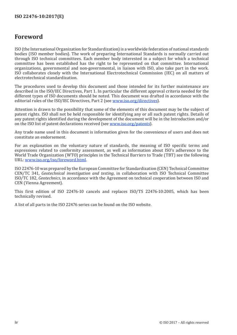 ISO 22476-10:2017 ISO 22476-10:2017 - Geotechnical investigation and testing — Field testing — Part 10: Weight sounding test/9/2017 - Page 4 preview
