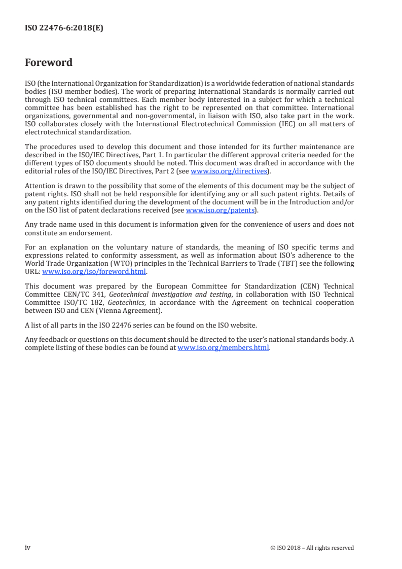 ISO 22476-6:2018 ISO 22476-6:2018 - Geotechnical investigation and testing — Field testing — Part 6: Self-boring pressuremeter test/20/2018 - Page 4 preview