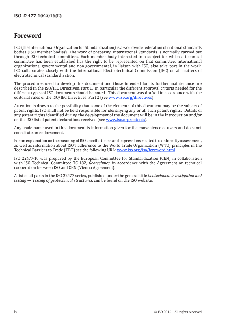 ISO 22477-10:2016 ISO 22477-10:2016 - Geotechnical investigation and testing — Testing of geotechnical structures — Part 10: Testing of piles: rapid load testing/14/2016 - Page 4 preview