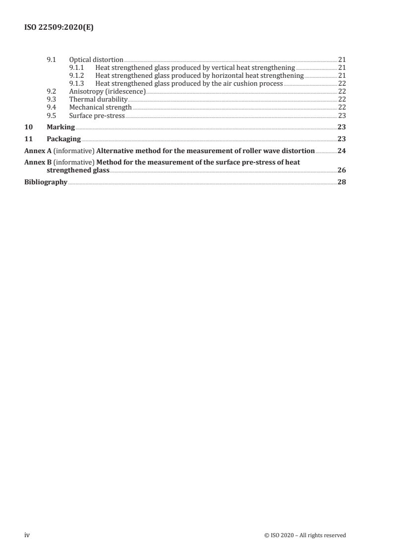 ISO 22509:2020 ISO 22509:2020 - Glass in building — Heat strengthened soda lime silicate glass/1/2020 - Page 4 preview