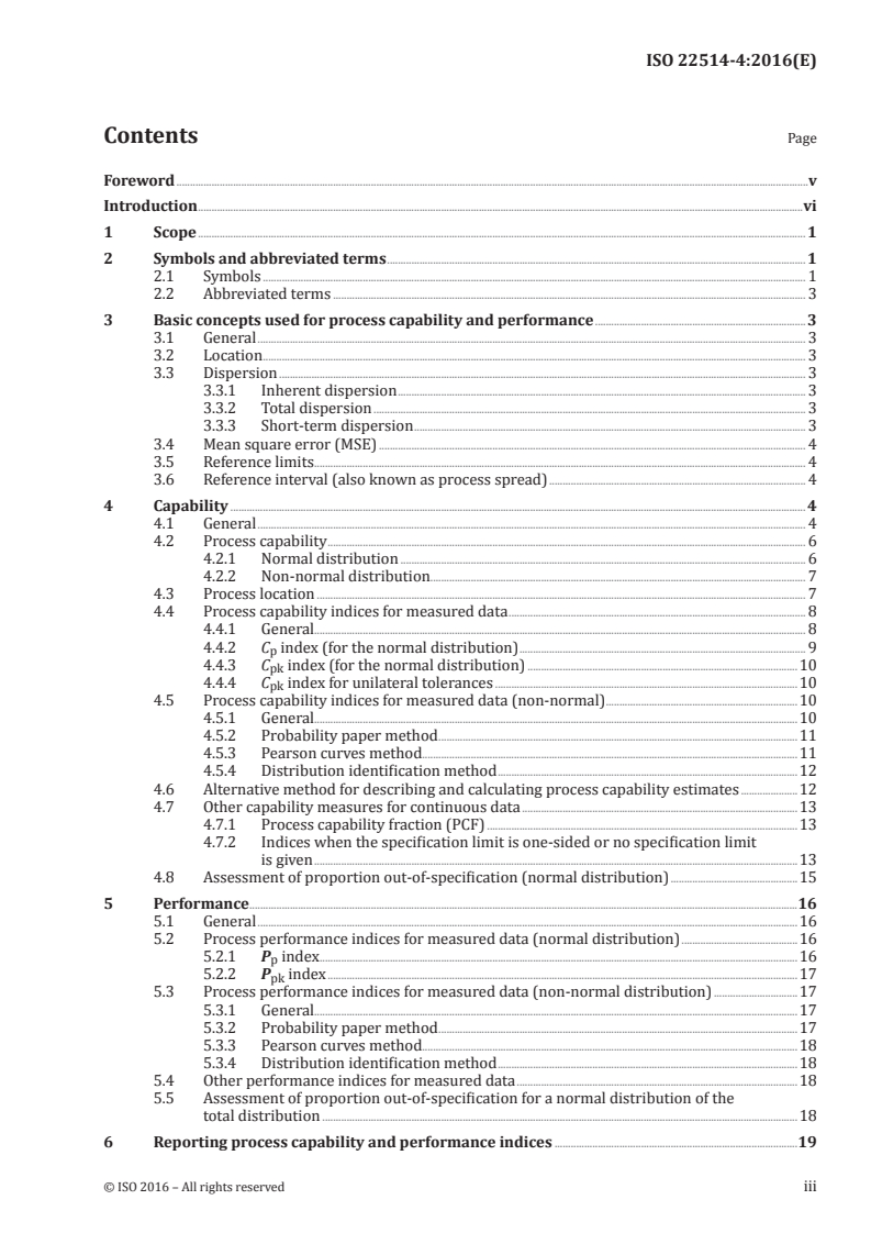 SIST ISO 22514-4:2017 ISO 22514-4:2016 - Statistical methods in process management — Capability and performance — Part 4: Process capability estimates and performance measures/4/2016 - Page 3 preview