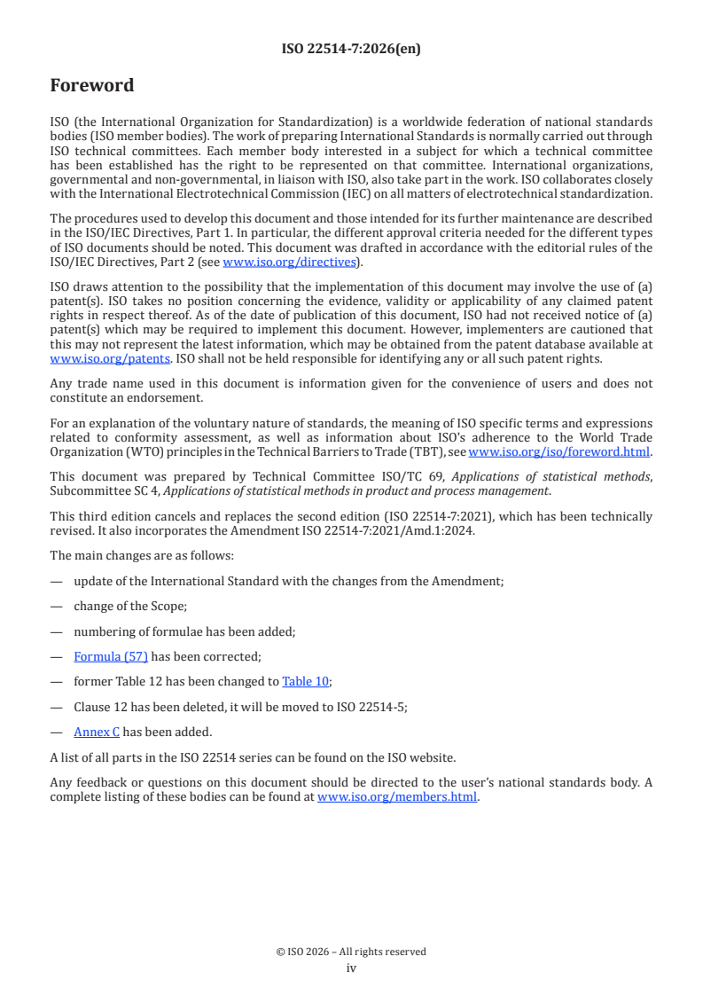 ISO 22514-7:2026 ISO 22514-7:2026 - Statistical methods in process management — Capability and performance — Part 7: Capability of measurement processes - Page 4 preview