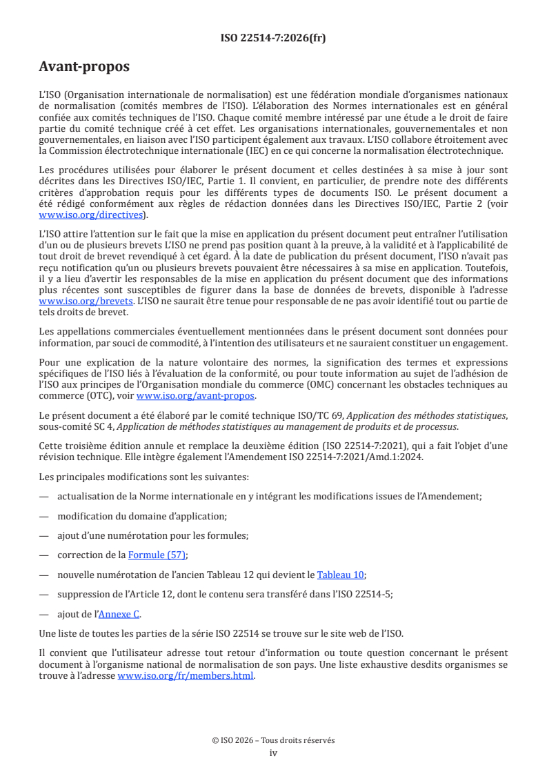 ISO 22514-7:2026 ISO 22514-7:2026 - Méthodes statistiques dans la gestion de processus — Aptitude et performance — Partie 7: Aptitude des processus de mesure - Page 4 preview