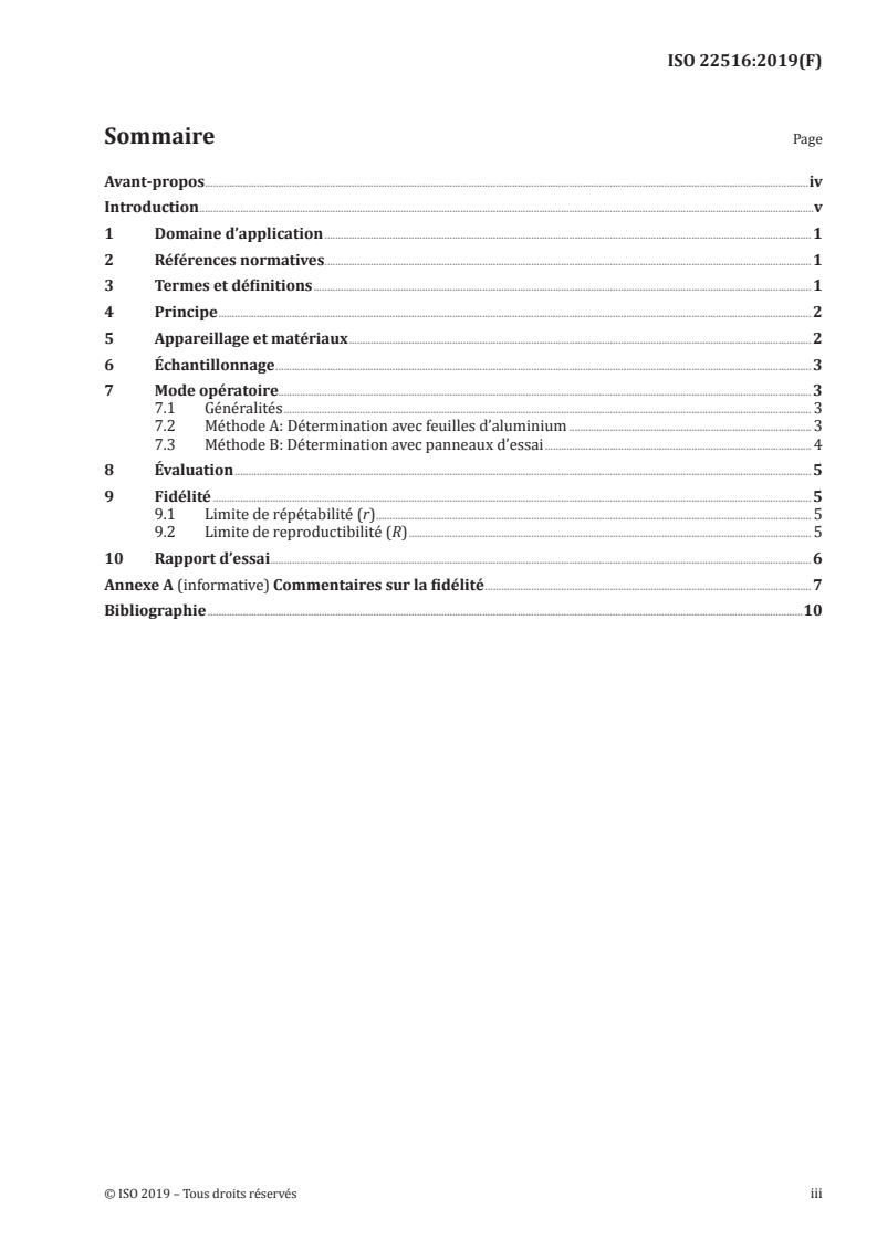 ISO 22516:2019 ISO 22516:2019 - Peintures et vernis — Détermination pratique de la matière non volatile et de la matière volatile pendant l'application/4/2021 - Page 3 preview