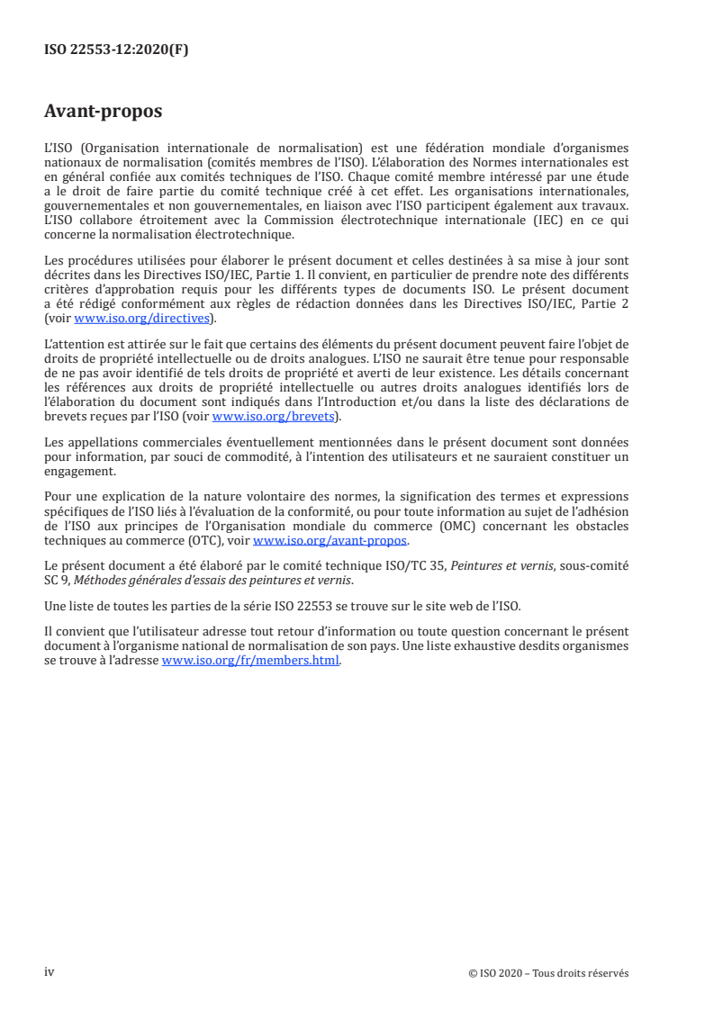 ISO 22553-12:2020 ISO 22553-12:2020 - Peintures et vernis — Peintures d'électrodéposition — Partie 12: Sédimentation sur des surfaces horizontales/25/2021 - Page 4 preview