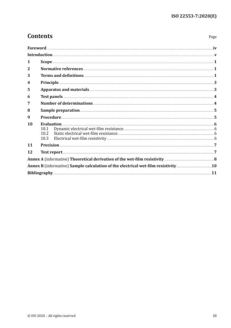 ISO 22553-7:2020 ISO 22553-7:2020 - Paints and varnishes — Electro-deposition coatings — Part 7: Electrical wet-film resistance/5/2020 - Page 3 preview