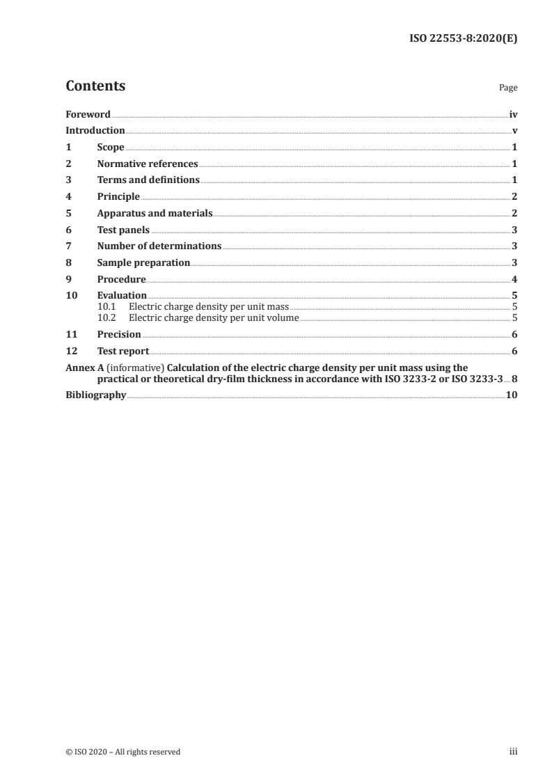ISO 22553-8:2020 ISO 22553-8:2020 - Paints and varnishes — Electro-deposition coatings — Part 8: Electric charge density/8/2020 - Page 3 preview