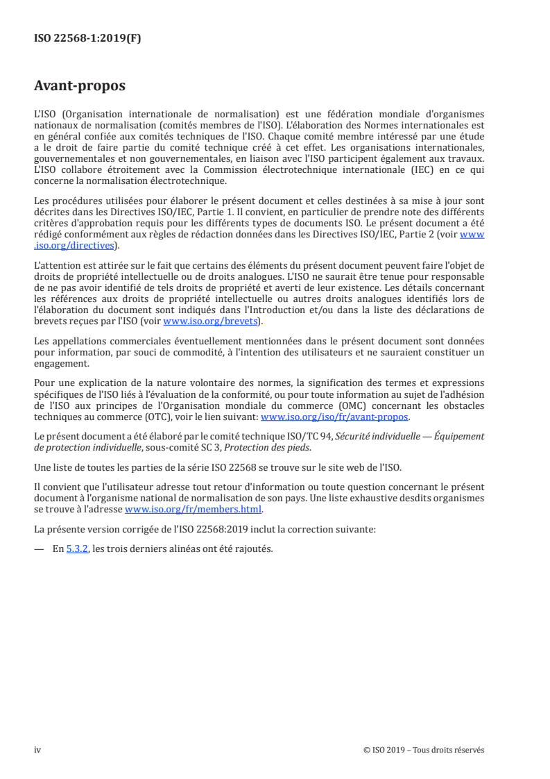 ISO 22568-1:2019 ISO 22568-1:2019 - Protecteurs du pied et de la jambe — Exigences et méthodes d'essais pour les composants de chaussure — Partie 1: Embouts métalliques/26/2020 - Page 4 preview
