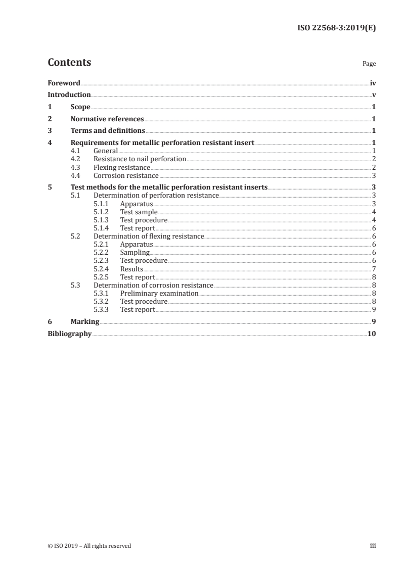 ISO 22568-3:2019 ISO 22568-3:2019 - Foot and leg protectors — Requirements and test methods for footwear components — Part 3: Metallic perforation resistant inserts/20/2019 - Page 3 preview
