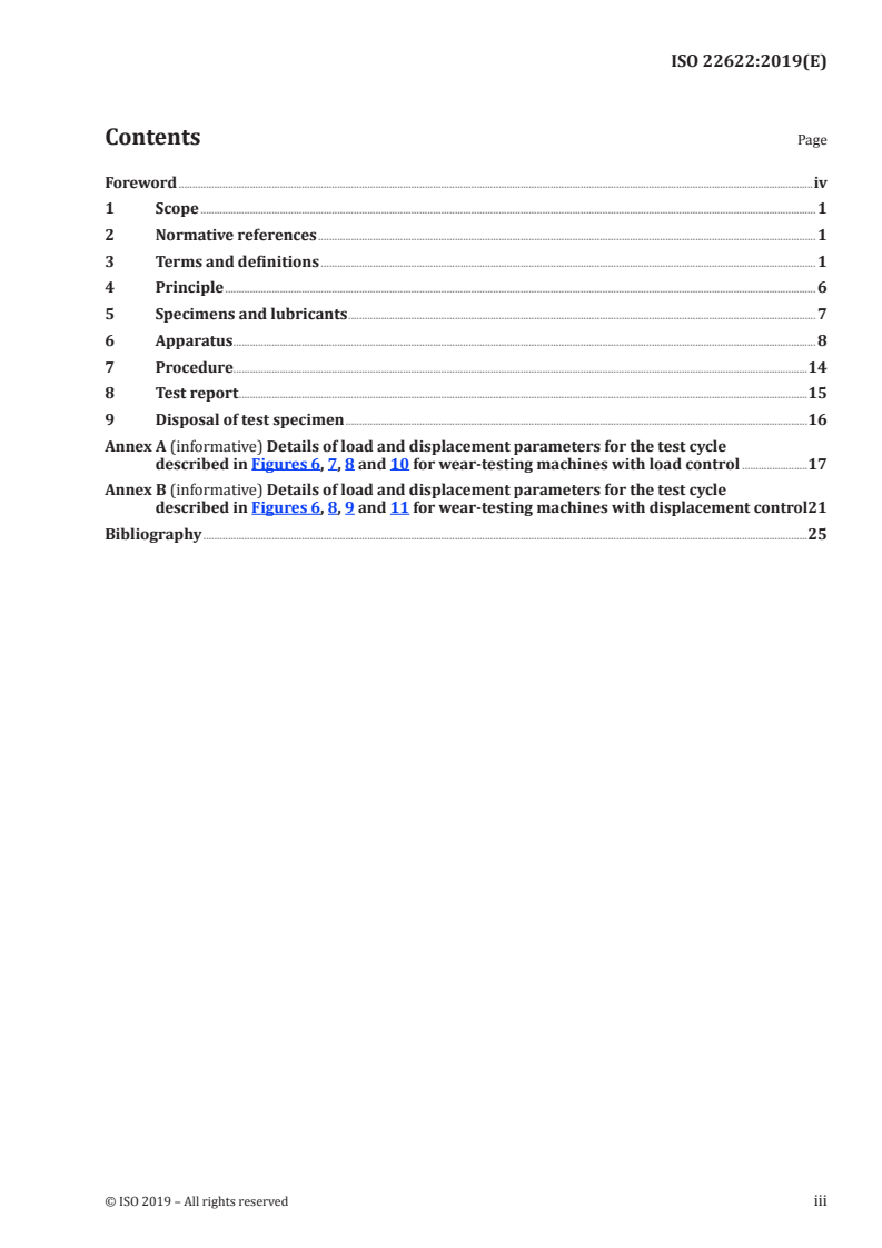 ISO 22622:2019 ISO 22622:2019 - Implants for surgery — Wear of total ankle-joint prostheses — Loading and displacement parameters for wear-testing machines with load or displacement control and corresponding environmental conditions for test/26/2019 - Page 3 preview