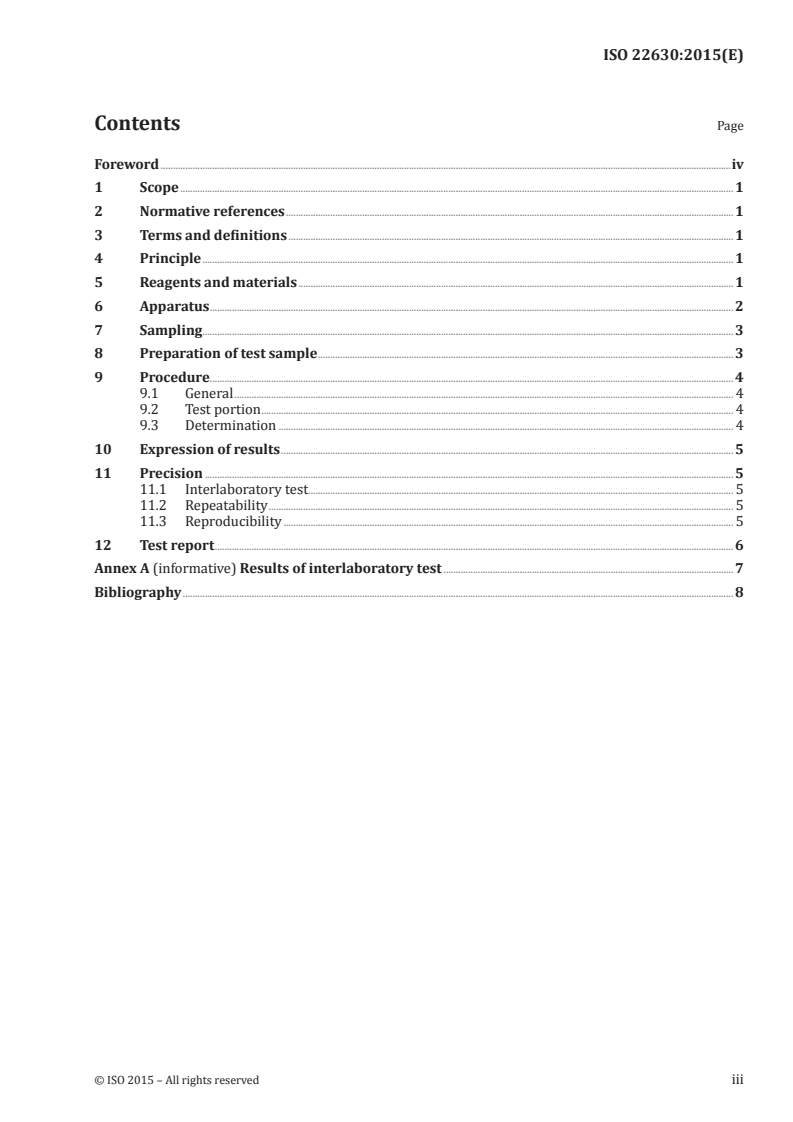 ISO 22630:2015 ISO 22630:2015 - Oilseed meals — Determination of oil content — Rapid extraction method/6/2015 - Page 3 preview