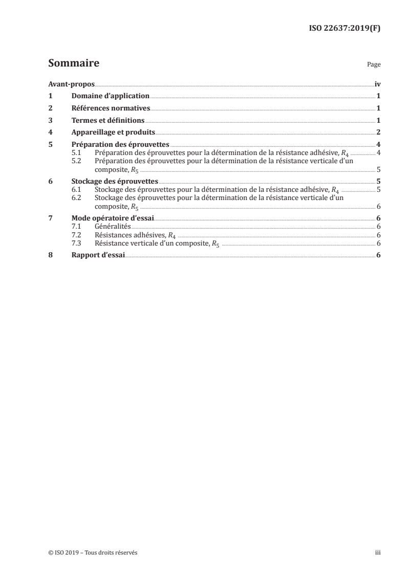ISO 22637:2019 ISO 22637:2019 - Adhésifs — Essai des adhésifs pour revêtements de sol — Détermination de la résistance électrique des composites et films d'adhésif/25/2019 - Page 3 preview