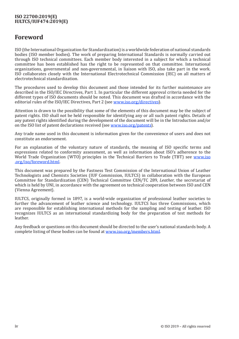 ISO 22700:2019 ISO 22700:2019 - Leather — Measuring the colour and colour difference of finished leather
Released:3/13/2019 - Page 4 preview