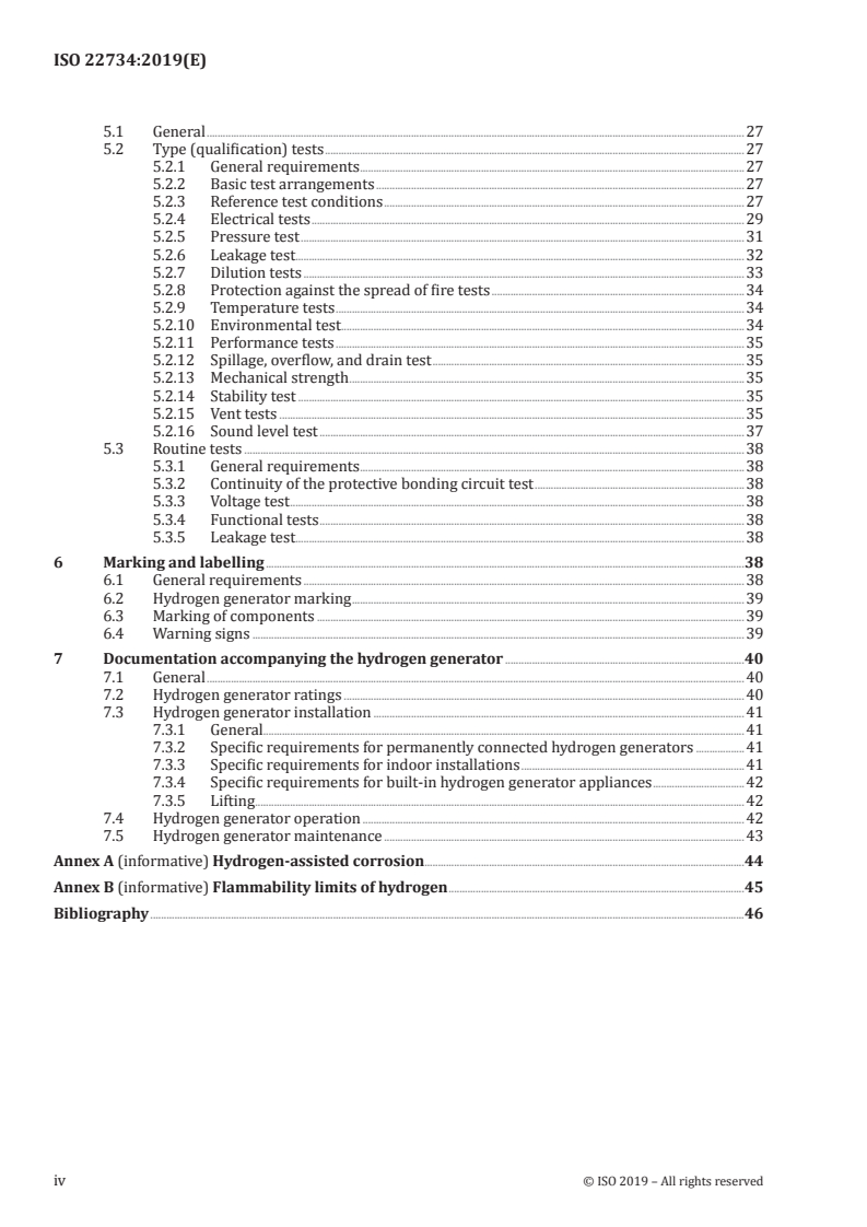 ISO 22734:2019 ISO 22734:2019 - Hydrogen generators using water electrolysis — Industrial, commercial, and residential applications/30/2019 - Page 4 preview