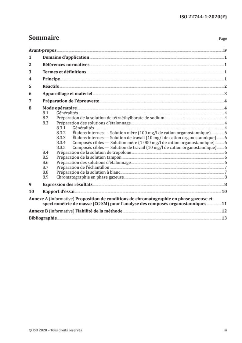 ISO 22744-1:2020 ISO 22744-1:2020 - Textiles et produits textiles — Détermination des composés organostanniques — Partie 1: Méthode de dérivation utilisant la chromatographie en phase gazeuse/29/2020 - Page 3 preview