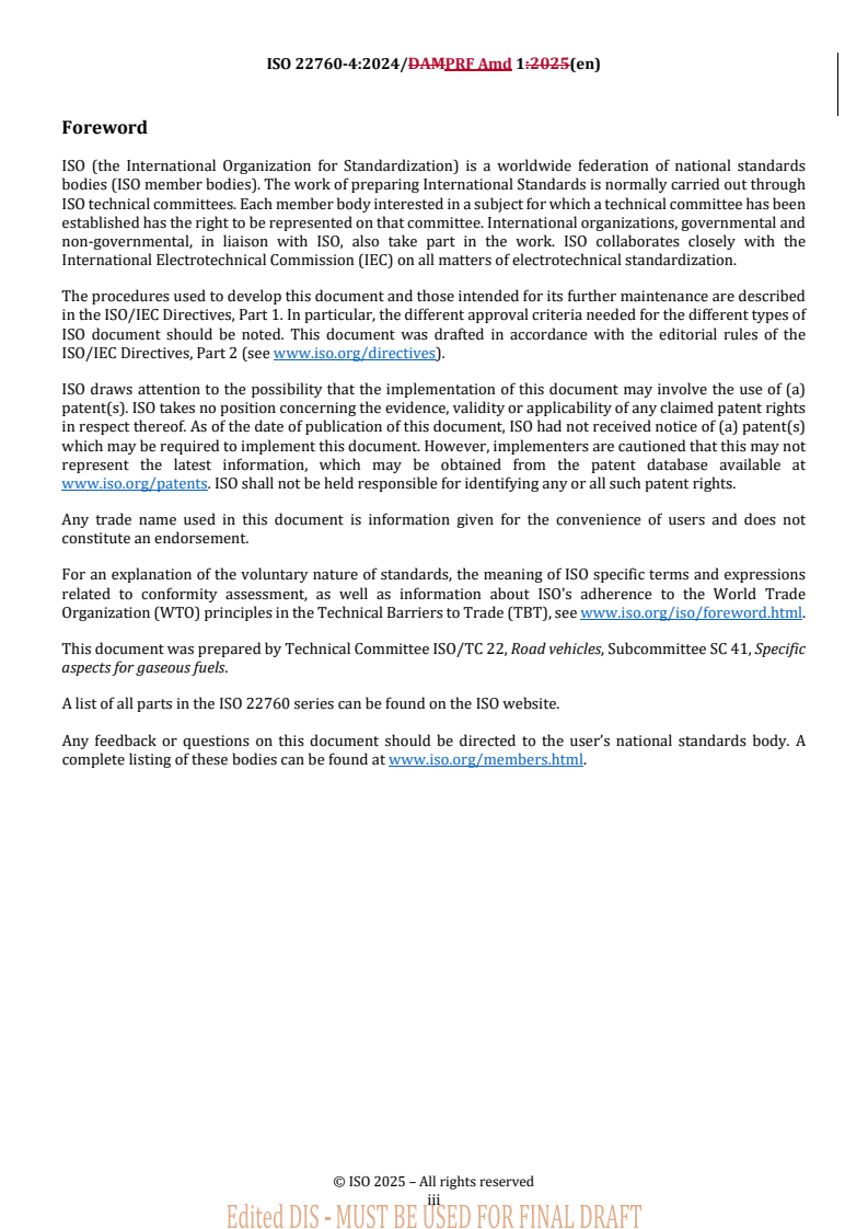 ISO 22760-4:2024/Amd 1 REDLINE ISO 22760-4:2024/PRF Amd 1 - Road vehicles — Dimethyl Ether (DME) fuel system components — Part 4: Level indicator — Amendment 1
Released:12/3/2025 - Page 3 preview