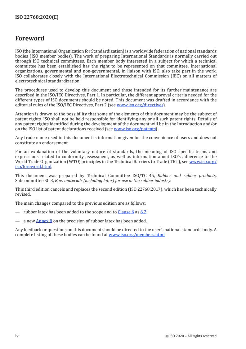 ISO 22768:2020 ISO 22768:2020 - Raw rubber and rubber latex — Determination of the glass transition temperature by differential scanning calorimetry (DSC)/8/2020 - Page 4 preview