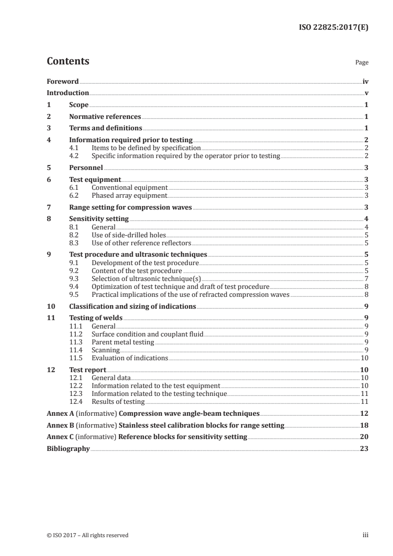 ISO 22825:2017 ISO 22825:2017 - Non-destructive testing of welds — Ultrasonic testing — Testing of welds in austenitic steels and nickel-based alloys/21/2017 - Page 3 preview