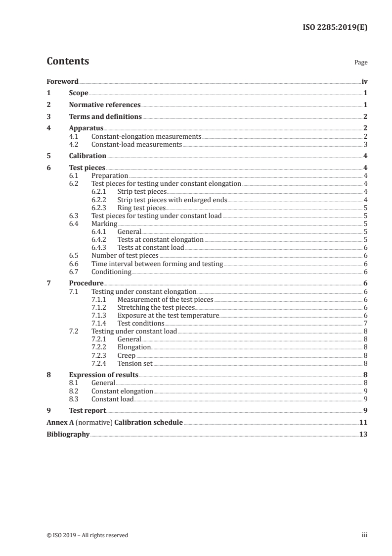 ISO 2285:2019 ISO 2285:2019 - Rubber, vulcanized or thermoplastic — Determination of tension set under constant elongation, and of tension set, elongation and creep under constant tensile load/24/2019 - Page 3 preview