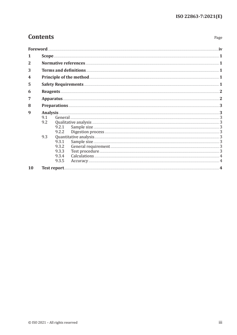 ISO 22863-7:2021 ISO 22863-7:2021 - Fireworks — Test methods for determination of specific chemical substances — Part 7: Chlorates content by chemical titration analysis/10/2021 - Page 3 preview
