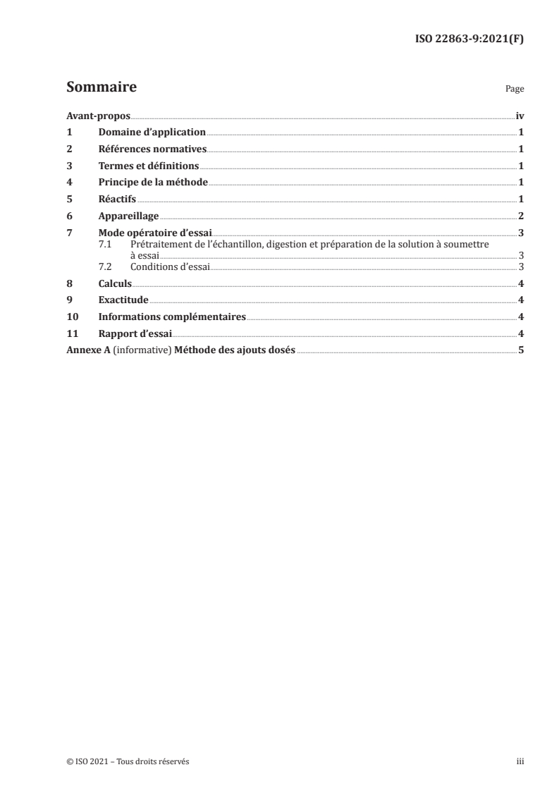 ISO 22863-9:2021 ISO 22863-9:2021 - Artifices de divertissement — Méthodes d’essai pour la détermination de substances chimiques spécifiques — Partie 9: Teneur en mercure par spectrométrie de fluorescence atomique par génération d’hydrures/16/2021 - Page 3 preview