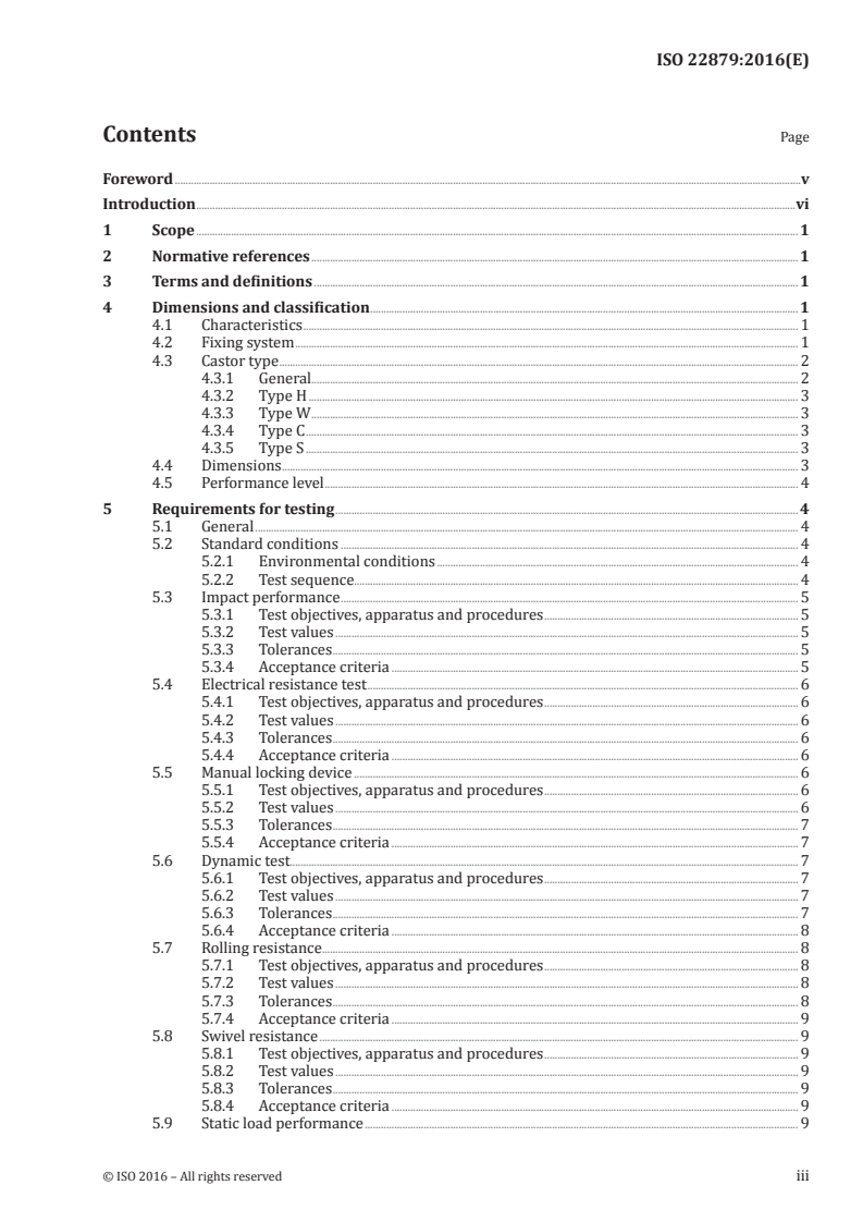 ISO 22879:2016 ISO 22879:2016 - Castors and wheels — Requirements for castors for furniture/28/2016 - Page 3 preview