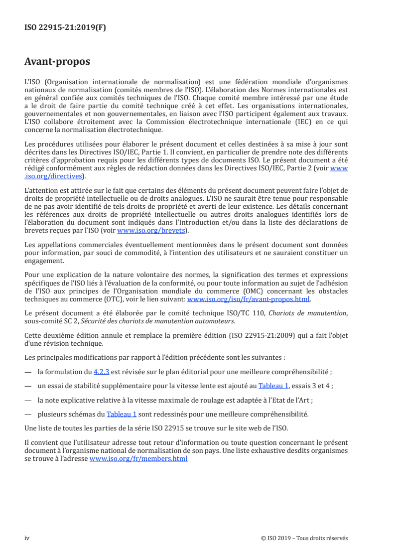 ISO 22915-21:2019 ISO 22915-21:2019 - Chariots de manutention — Vérification de la stabilité — Partie 21: Chariots préparateurs de commandes avec un poste de conduite élevable au-dessus de 1 200 mm/20/2019 - Page 4 preview