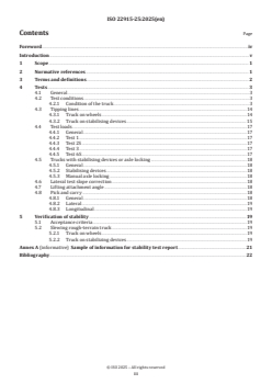 ISO 22915-25:2025 - Industrial trucks — Verification of stability — Part 25: Rough-terrain variable-reach trucks operating in the special condition of handling freely suspended loads
Released:10/10/2025 - Page 3 preview