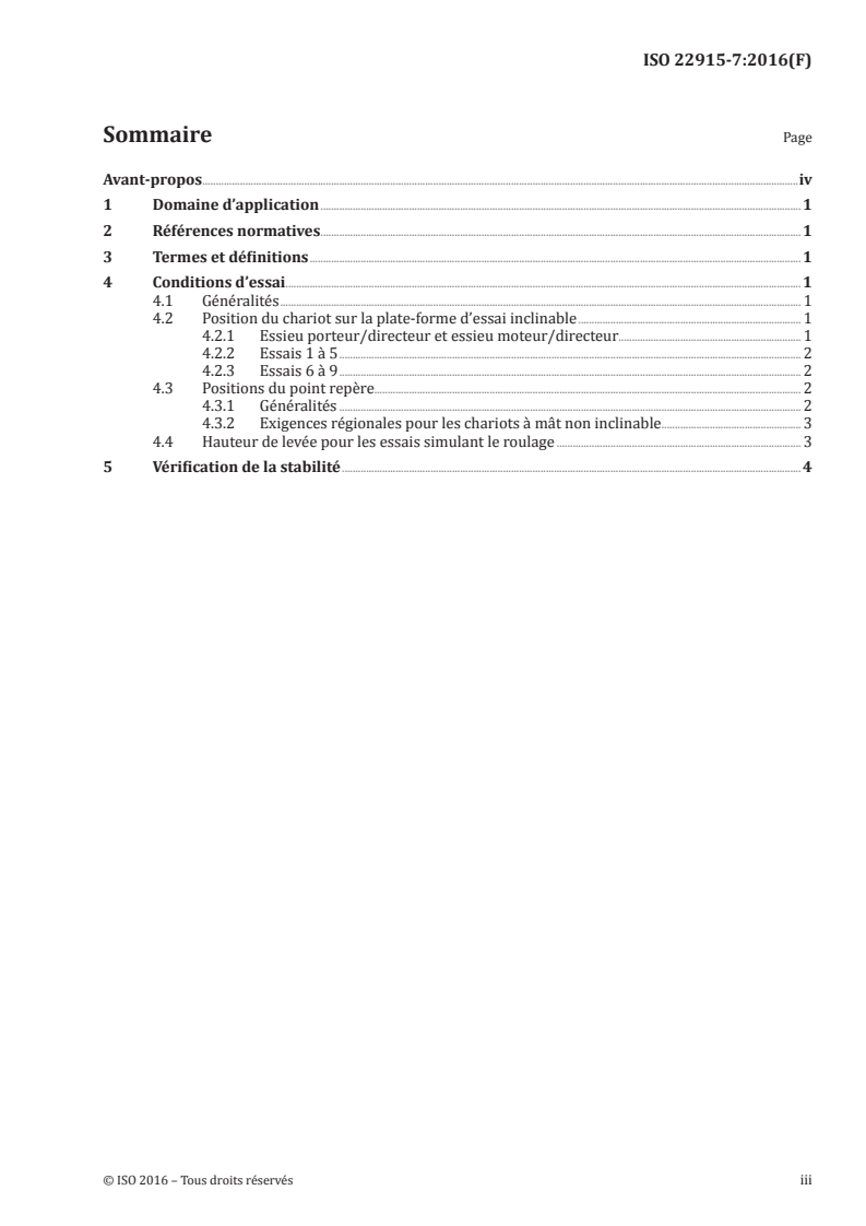 ISO 22915-7:2016 ISO 22915-7:2016 - Chariots de manutention — Vérification de la stabilité — Partie 7: Chariots bidirectionnels et multidirectionnels/10/2016 - Page 3 preview