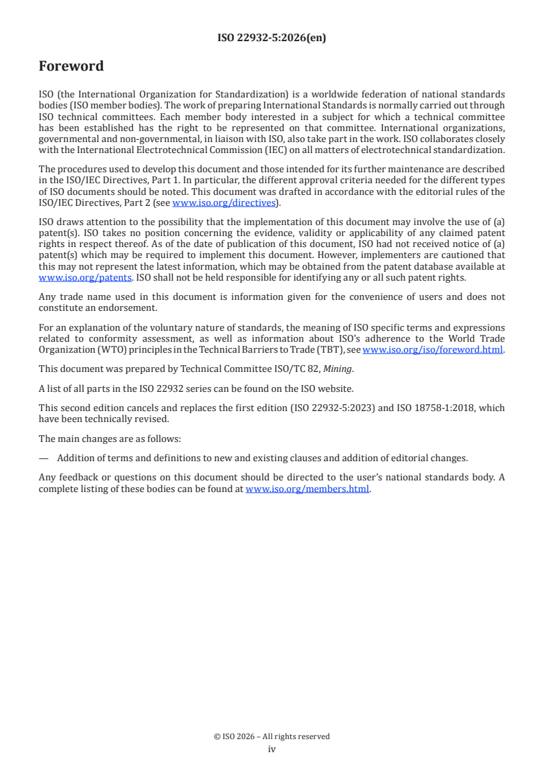 ISO 22932-5:2026 ISO 22932-5:2026 - Mining — Vocabulary — Part 5: Drilling and blasting - Page 4 preview