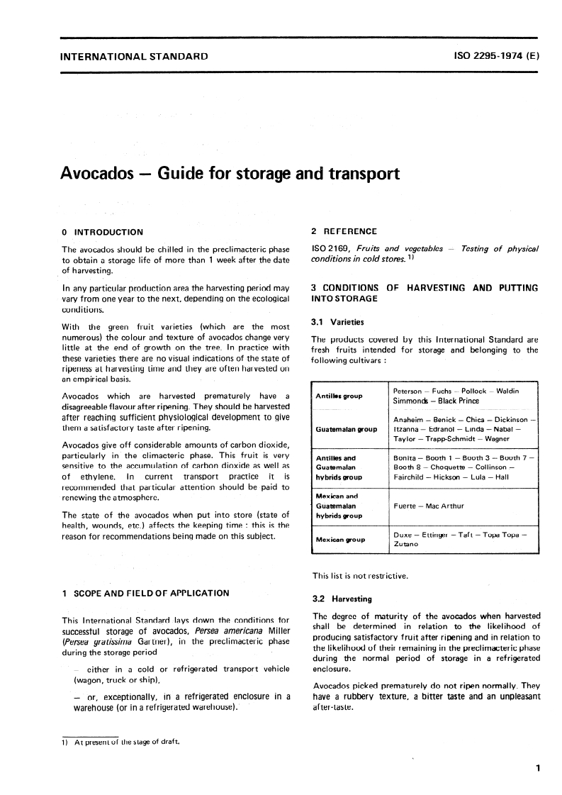SIST ISO 2295:1996 ISO 2295:1974 - Avocados — Guide for storage and transport/1/1974 - Page 3 preview