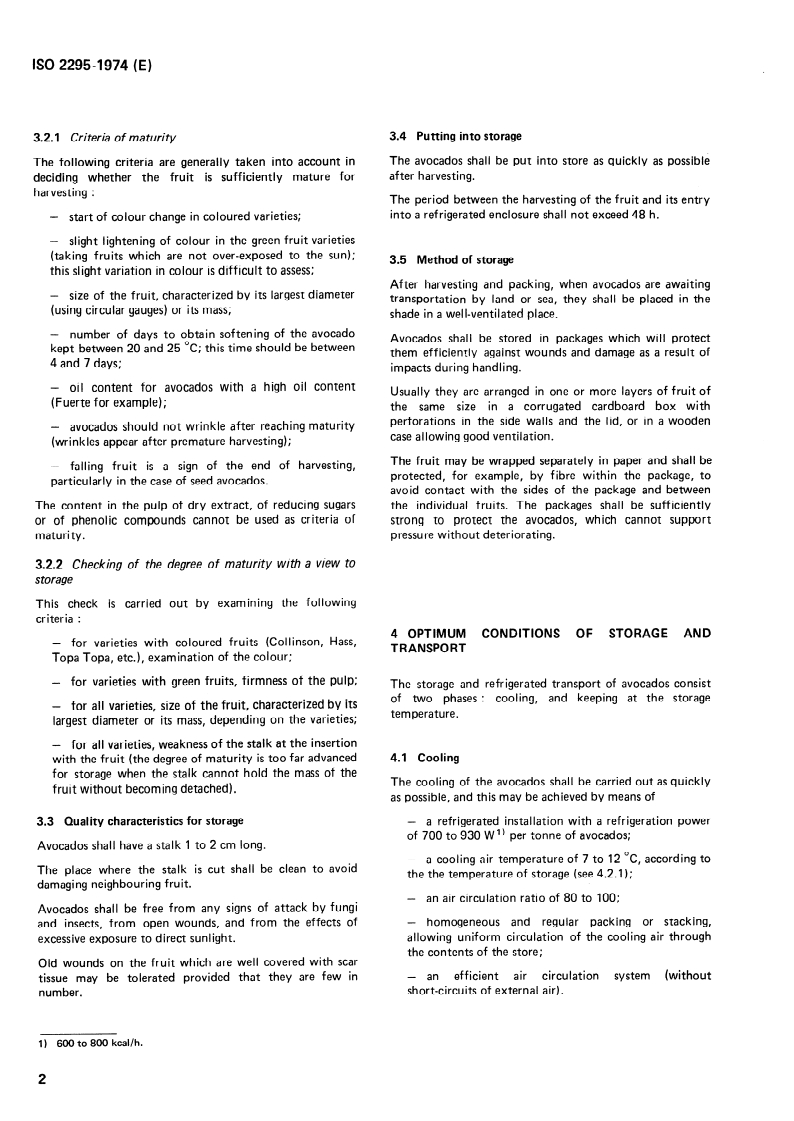 SIST ISO 2295:1996 ISO 2295:1974 - Avocados — Guide for storage and transport/1/1974 - Page 4 preview