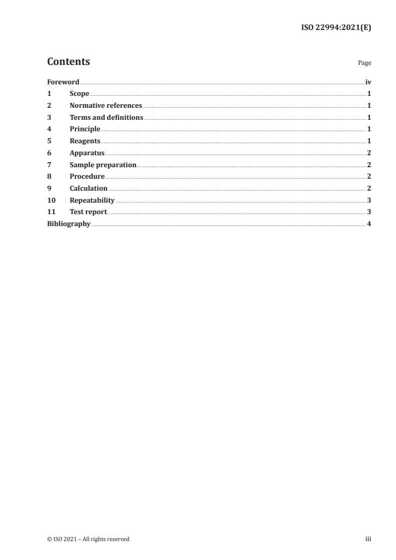 ISO 22994:2021 ISO 22994:2021 - Coffee extracts — Determination of the dry matter content of coffee extracts — Sea sand method of liquid or pasty coffee extracts/29/2021 - Page 3 preview