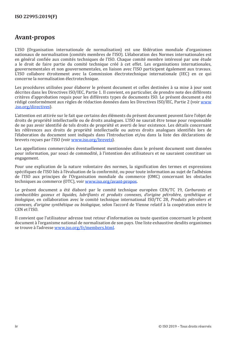 ISO 22995:2019 ISO 22995:2019 - Produits pétroliers — Détermination du point de trouble — Méthode automatisée par refroidissement par paliers/25/2019 - Page 4 preview