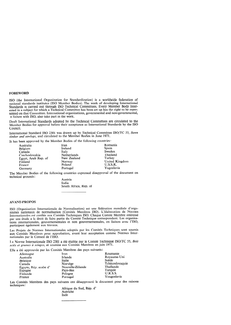 ISO 2301:1973 ISO 2301:1973 - Sawn timber of broadleaved species — Defects — Measurement/1/1973 - Page 2 preview