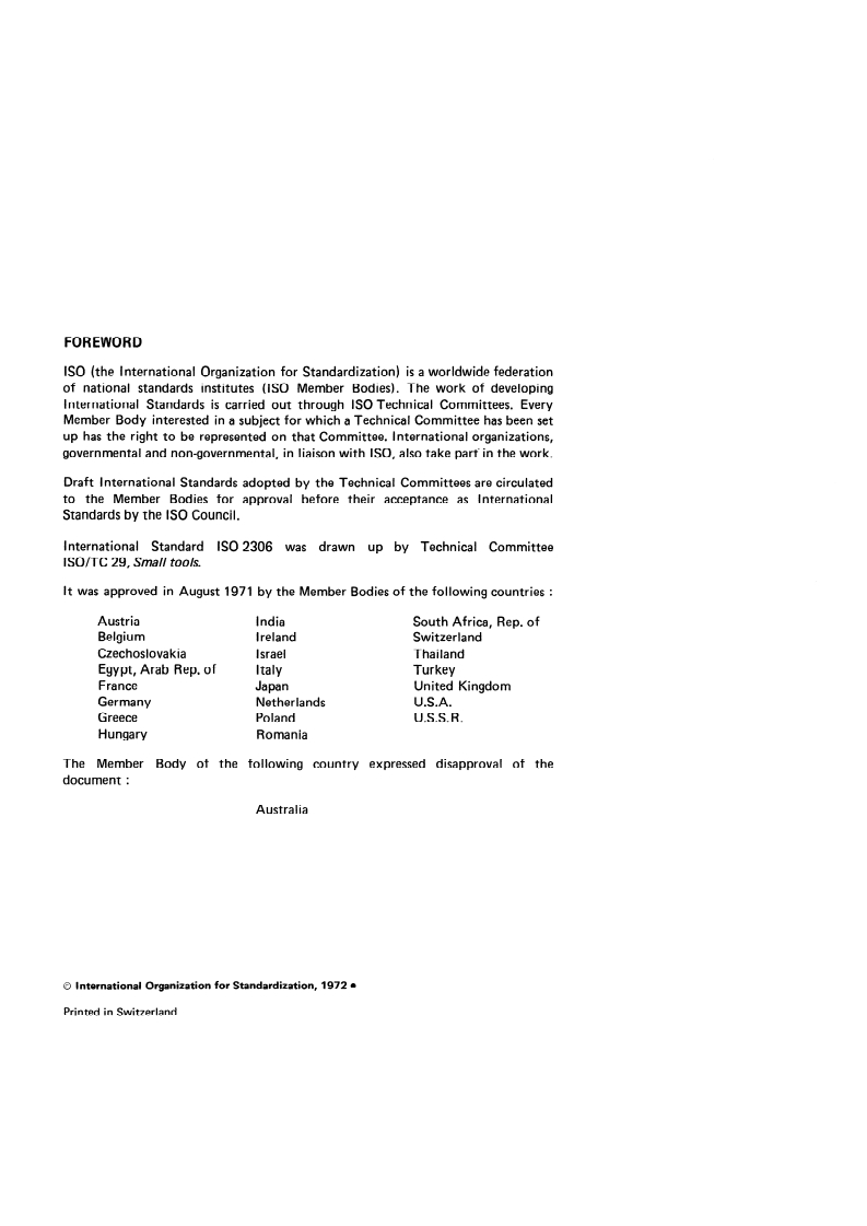 ISO 2306:1972 ISO 2306:1972 - Drills for use prior to tapping screw threads/1/1972 - Page 2 preview