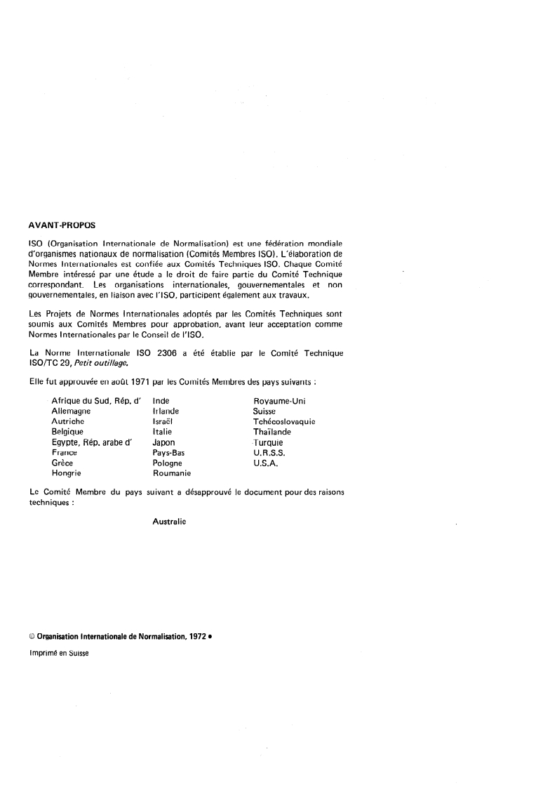 ISO 2306:1972 ISO 2306:1972 - Forets pour avant-trous de taraudage/1/1972 - Page 2 preview