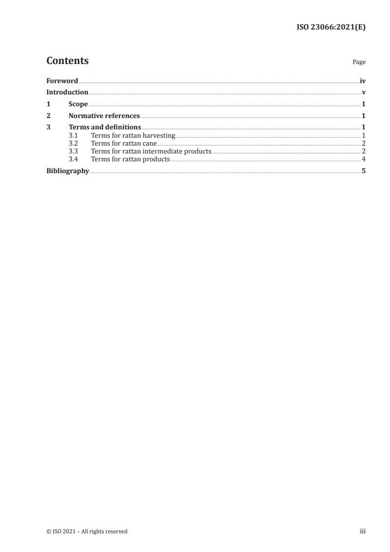ISO 23066:2021 ISO 23066:2021 - Vocabulary related to rattan materials and products/3/2021 - Page 3 preview