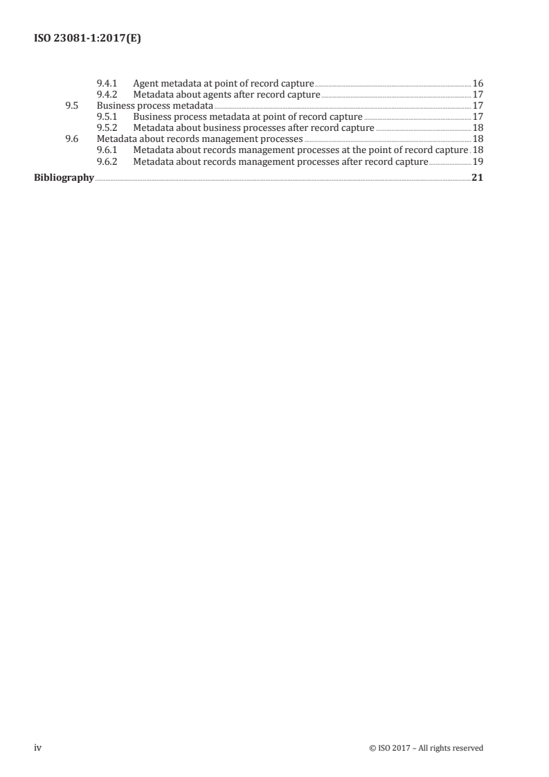SIST ISO 23081-1:2018 ISO 23081-1:2017 - Information and documentation — Records management processes — Metadata for records — Part 1: Principles/31/2017 - Page 4 preview