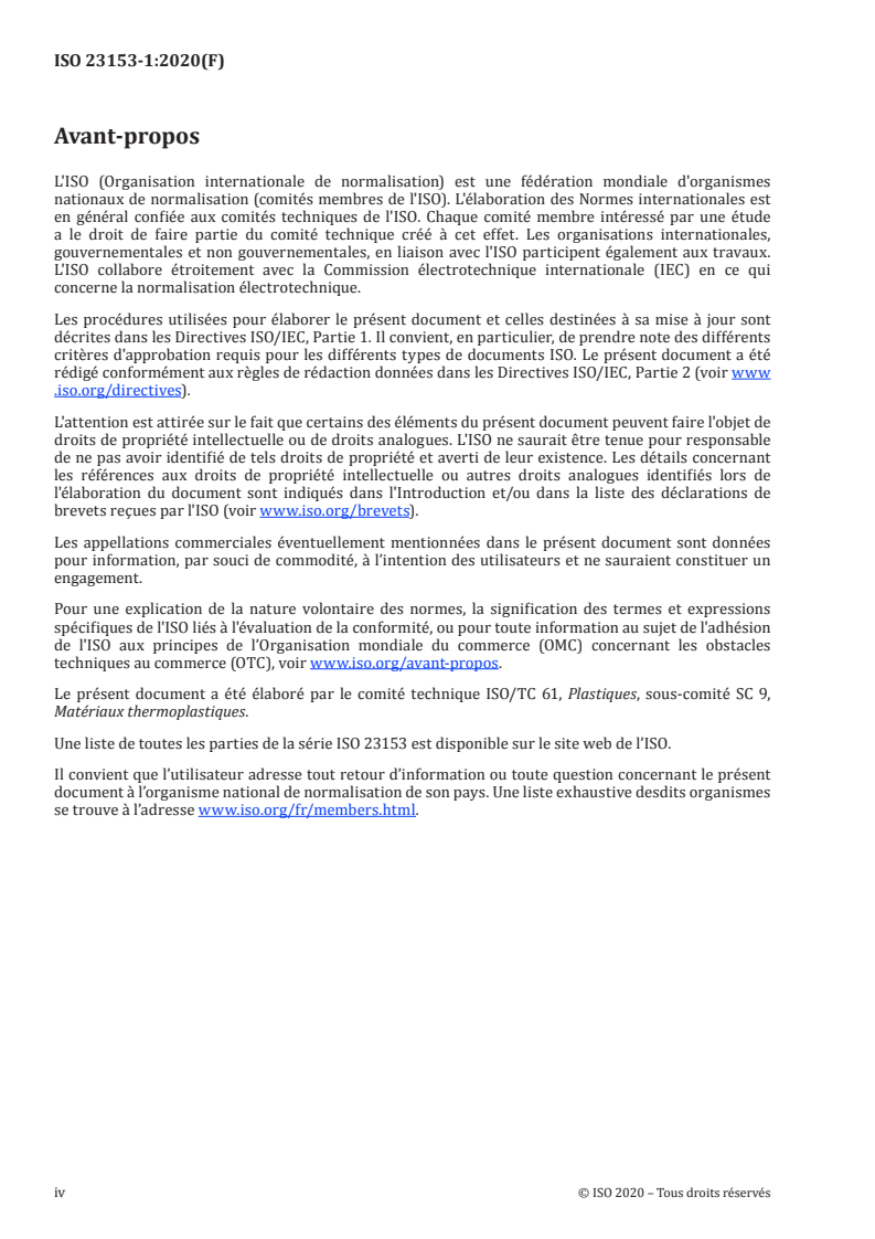 ISO 23153-1:2020 ISO 23153-1:2020 - Plastiques — Matériaux à base de polyétheréthercétone (PEEK) pour moulage et extrusion — Partie 1: Système de désignation et base de spécifications/4/2020 - Page 4 preview