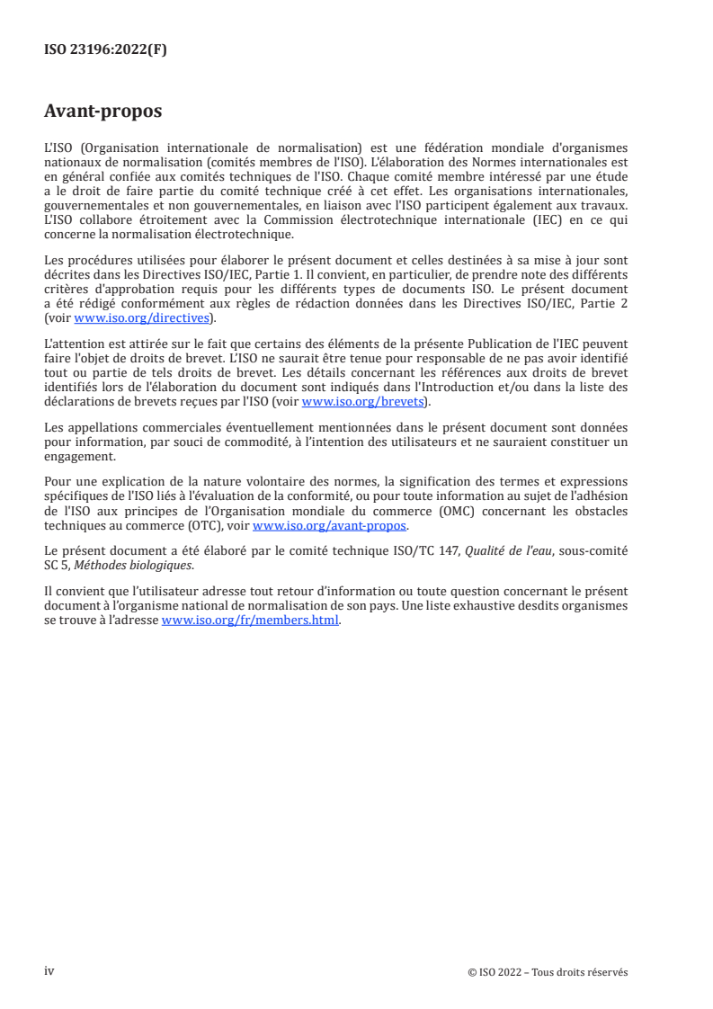 ISO 23196:2022 ISO 23196:2022 - Qualité de l’eau — Calcul des concentrations en équivalent biologique (BEQ)
Released:9/4/2023 - Page 4 preview