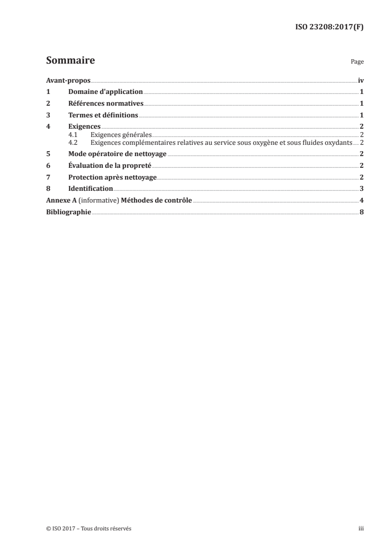 ISO 23208:2017 ISO 23208:2017 - Récipients cryogéniques — Propreté en service cryogénique/12/2019 - Page 3 preview