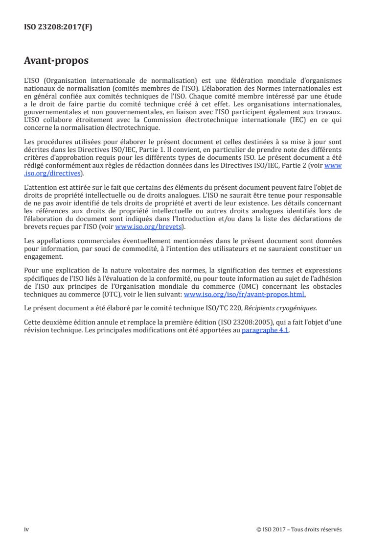 ISO 23208:2017 ISO 23208:2017 - Récipients cryogéniques — Propreté en service cryogénique/12/2019 - Page 4 preview