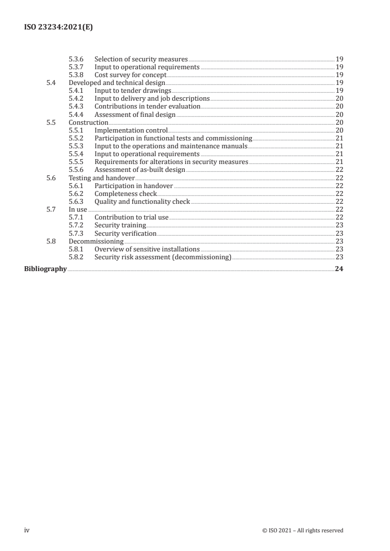 ISO 23234:2021 ISO 23234:2021 - Buildings and civil engineering works — Security — Planning of security measures in the built environment/14/2021 - Page 4 preview