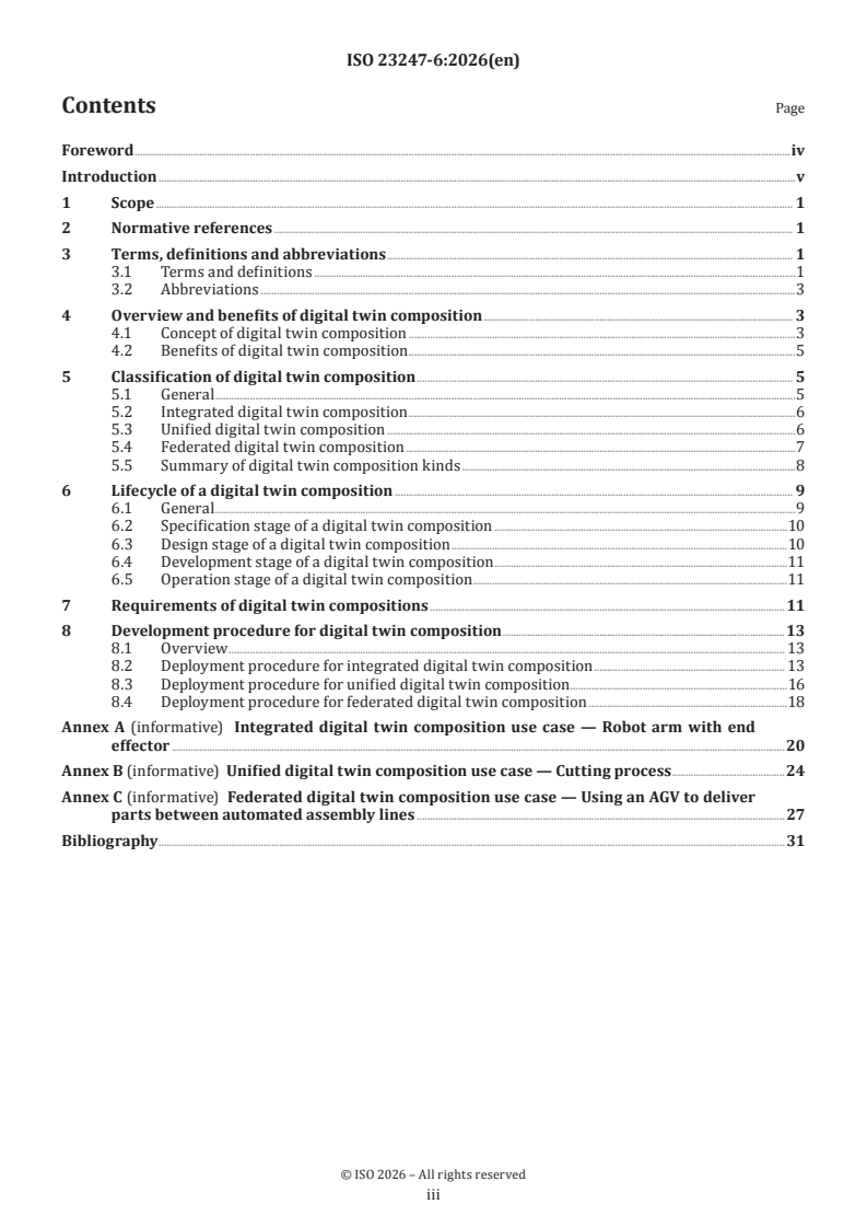 ISO 23247-6:2026 ISO 23247-6:2026 - Automation systems and integration — Digital twin framework for manufacturing — Part 6: Digital twin composition - Page 3 preview