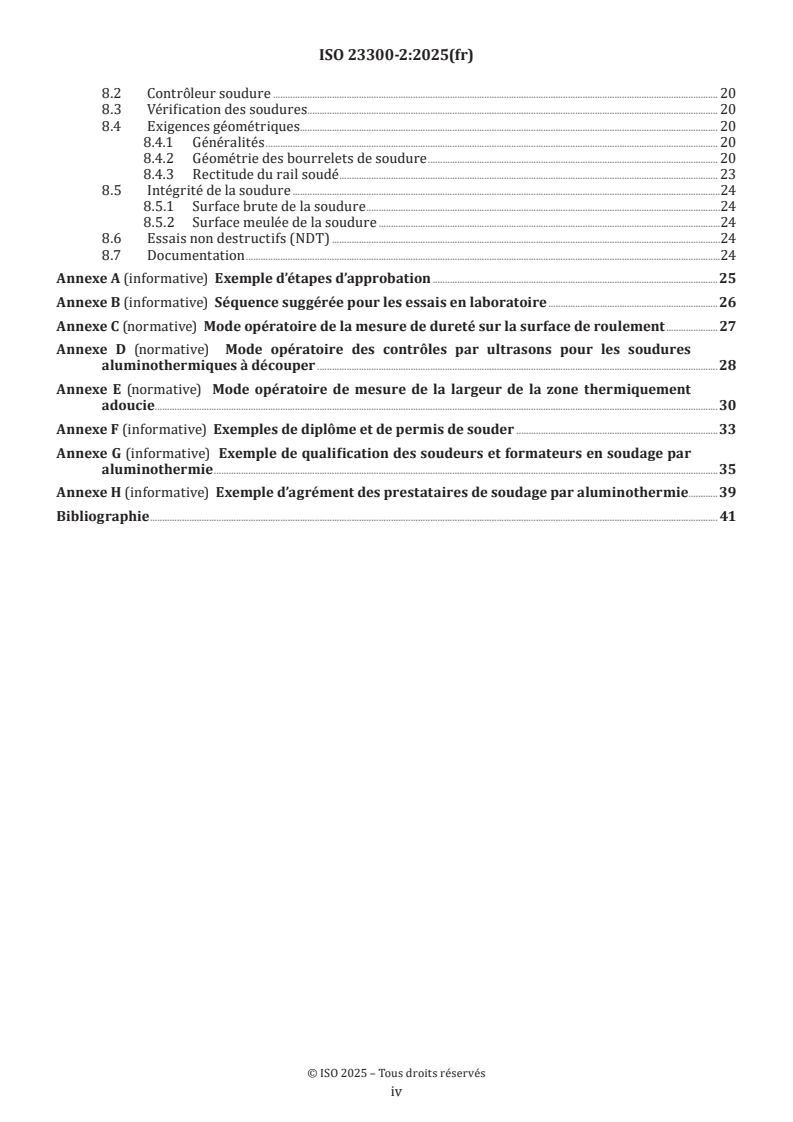 ISO 23300-2:2025 ISO 23300-2:2025 - Infrastructure ferroviaire — Soudage des rails — Partie 2: Soudage par aluminothermie
Released:10/17/2025 - Page 4 preview