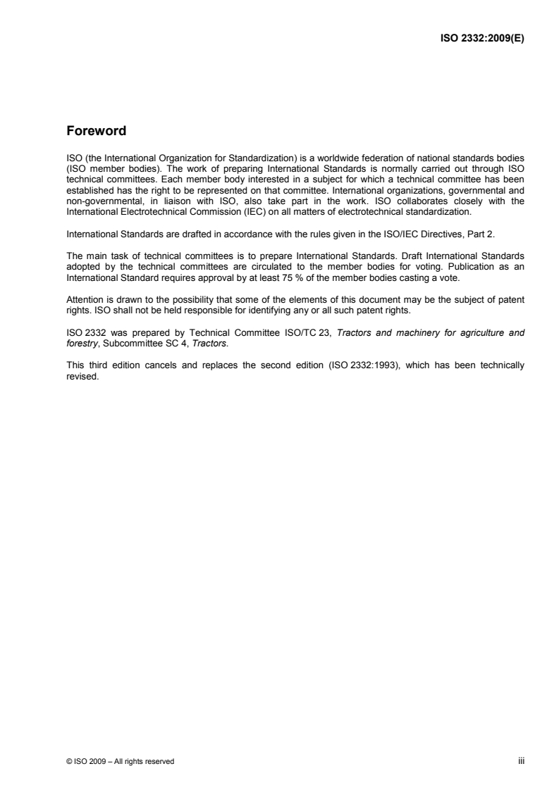 ISO 2332:2009 ISO 2332:2009 - Agricultural tractors and machinery — Connection of implements via three-point linkage — Clearance zone around implement/28/2009 - Page 3 preview
