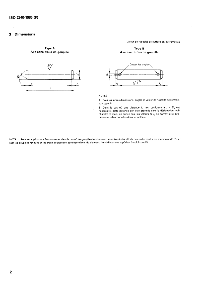 ISO 2340:1986 ISO 2340:1986 - Axes d'articulation sans tête/30/1986 - Page 4 preview